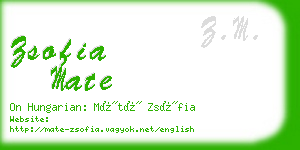 zsofia mate business card